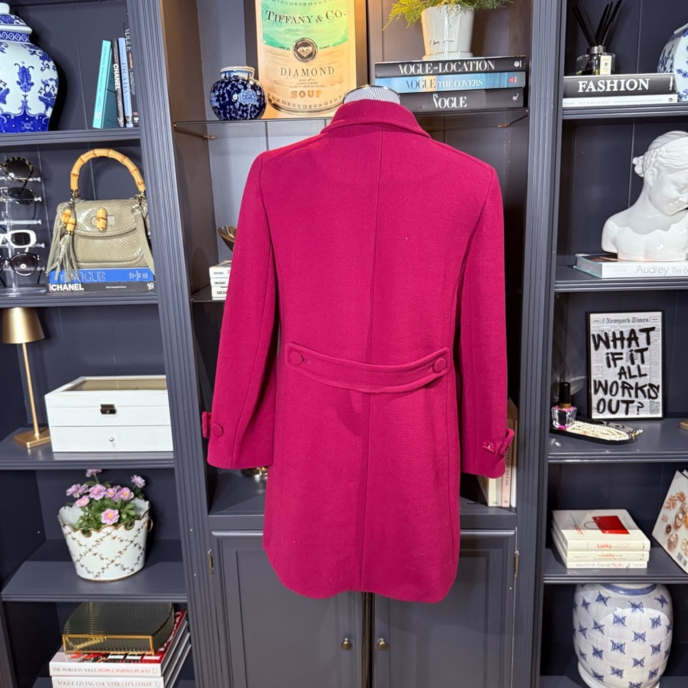 J.Crew Raspberry Wool Blend Coat – Size 10 - Picture 9 of 10